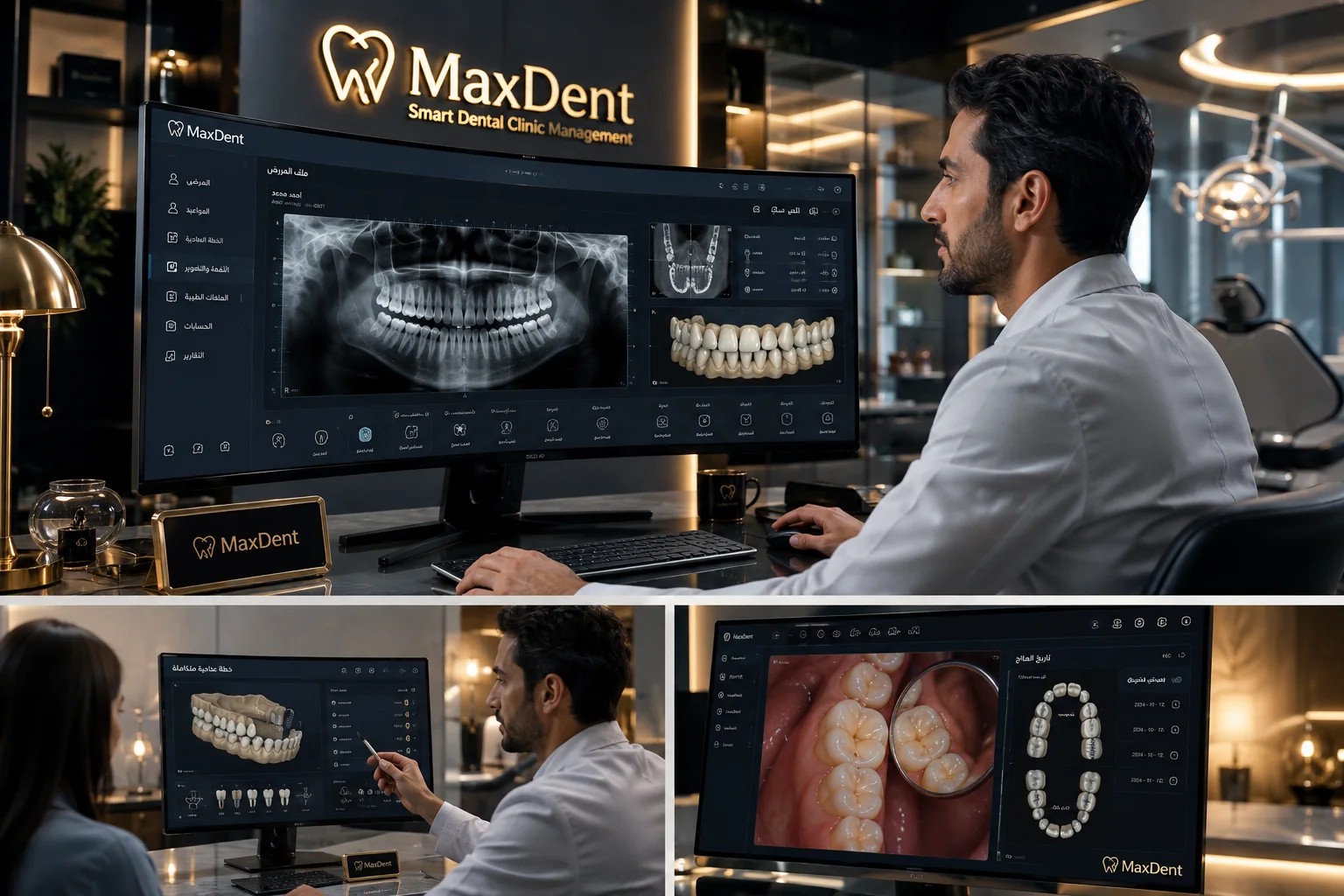 أدوات MaxDent السريرية لعرض الأشعة والخطط العلاجية